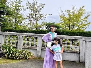 20260904 帰省2日目、紫のワンピ…