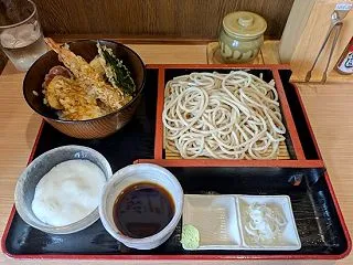 葛西「ひので蕎」ミニ天丼・蕎セット＋とろ…