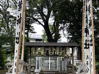 地元神社の旗揚げを、、、１０日の例祭に向…
