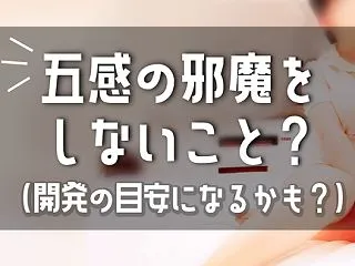 五感の邪魔をしないこと？(開発の目安にな…