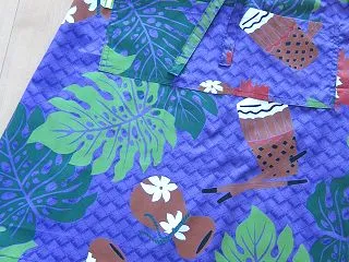  ハワイアンの生地でカフェエプロン