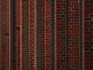 外壁カラーは煉瓦タイル仕上げで統一の大学…
