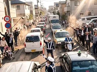 制限速度のクイズですか？センターラインが…