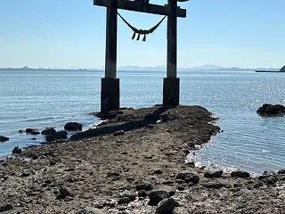 干潮時の永尾剱神社（2026年／熊本）
