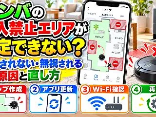 ルンバの進入禁止エリアが設定できない？表…
