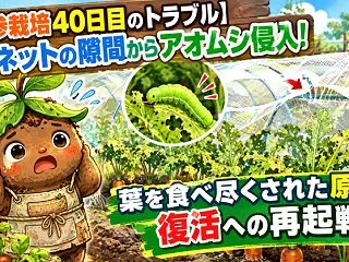 【人参栽培40日目のトラブル】防虫ネット…