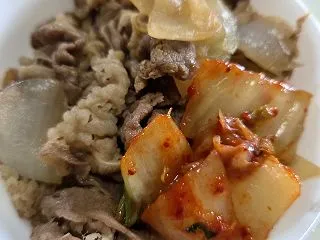 吉野家牛丼＋キムチ