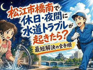 松江市橋南で休日・夜間に水道トラブルが起…