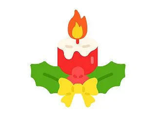 クリスマスキャンドルのアイコンの無料イラ…