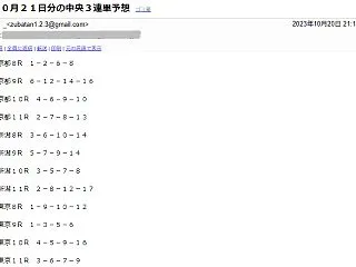 中央・南関東コース１０月１４日有料予想の…