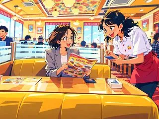 ジョイフルの日替りランチとポテトフライを…