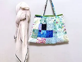 パッチワーク風のタックバッグレシピ♪