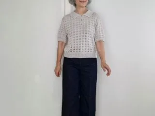 【着画】ポロセーター×ワイドトラウザージ…