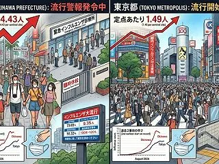 【警戒】異例のインフル爆発！沖縄・東京の…