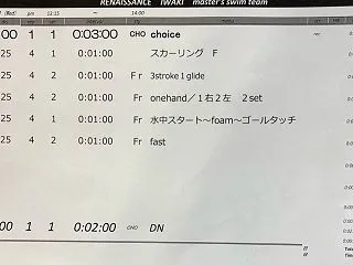 水曜日のマスターズスイムレッスン