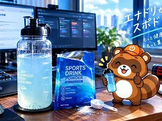 デスクワーカーの水分補給：ポカリとアクエ…