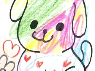 アメリカンの、はみだし塗り絵