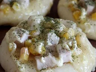 即席！チキンコンマヨチーズ米粉パン