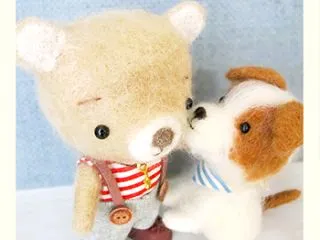 ☆羊毛フェルトの犬のジャックラッセルテリ…
