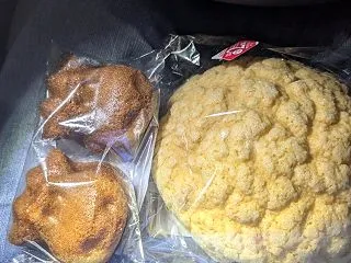 メロンパン＆バター餅(^o^)