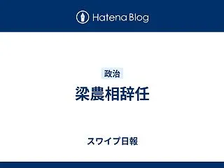 梁農相辞任
