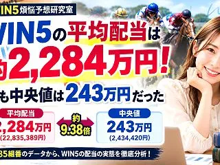 【WIN5研究】平均配当2,284万円の…