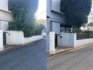 【三鷹市】道路・ごみステーション横の生垣…