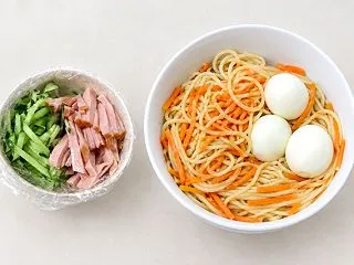 【今日の夕食は『スパゲティーサラダ』『サ…