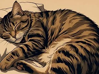 うちの猫は寝たふりをするのがとても上手な…