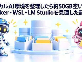ローカルAI環境を整理したら約50GB空…