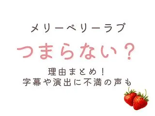 メリーベリーラブがつまらない?面白くない…