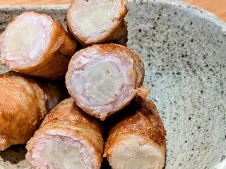甘いウォーキングと新生姜の肉巻きの晩酌