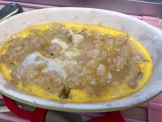 シーフードミックスで「たまご飯焼き？」を…