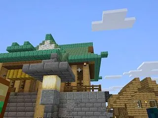 マイクラ 山の神社を作る！緑青の拝殿と灯…