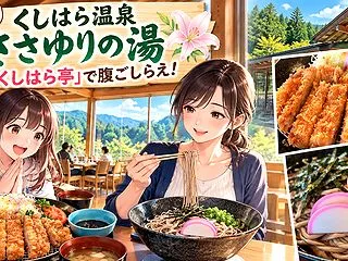 🍴「娘と行く、くしはら温泉ささゆりの湯｜…