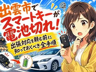 出雲市でスマートキーが電池切れ！出張対応…