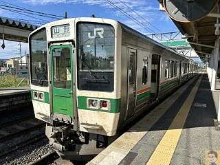奥羽本線（山形線）米沢駅から山形駅まで乗…