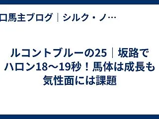 ルコントブルーの25｜坂路でハロン18～…