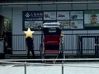 軽井沢に人力車！