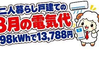 戸建て二人暮らしの8月の電気代｜498k…