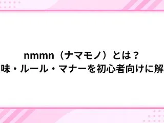 nmmn（ナマモノ）とは？意味・ルール・…