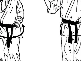 二十四歩分解十番「背手受け」から脇下手刀…