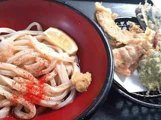 ぶっかけうどん+梅肉とり天セット