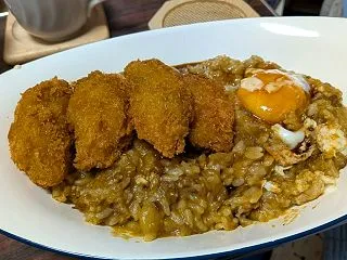 たそがれグルメ1007ー牡蠣のせバーモン…
