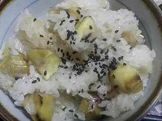 栗おこわは蒸し器で…