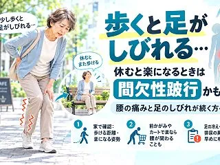 腰痛と間欠性跛行で買い物の途中に足が重く…