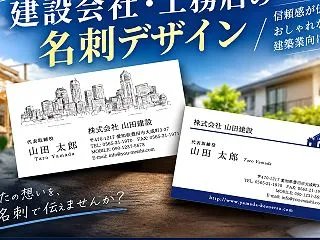 建設会社・工務店の名刺デザイン｜信頼感が…