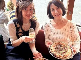 秋晴れのテラスピザ