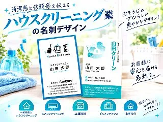 ハウスクリーニング業の名刺デザインおすす…