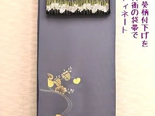 金彩友禅の葵柄付下げを菱屋善兵衛の西陣織…